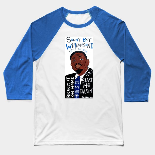 Sonny Boy Williamson II Baseball T-Shirt by krusefolkart